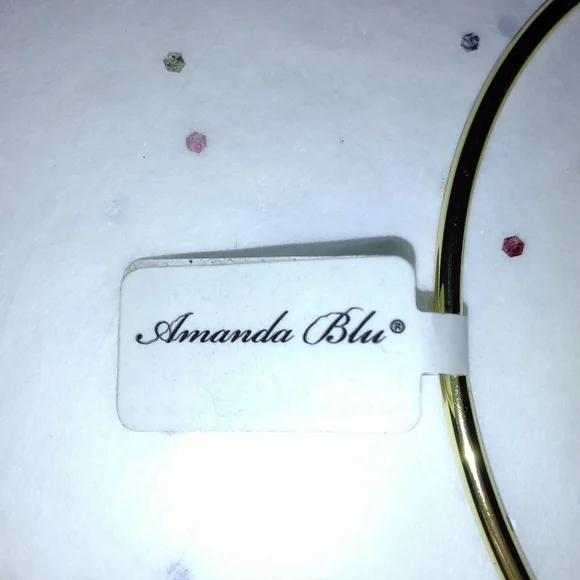2 Pcs Amanda Blu Bezel Gold Bangles - Picture 4 of 9